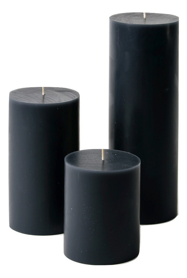 3" Pillar Candle Set - Black