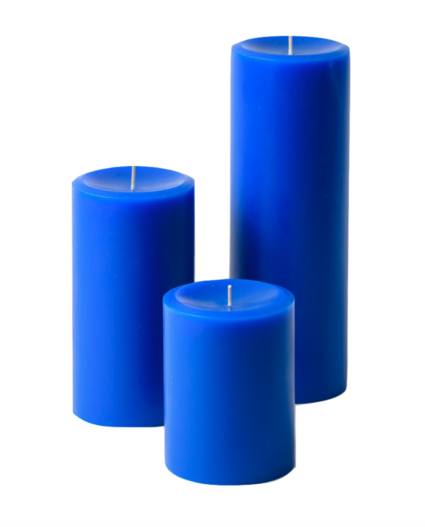 3" Pillar Candle Set - Blue