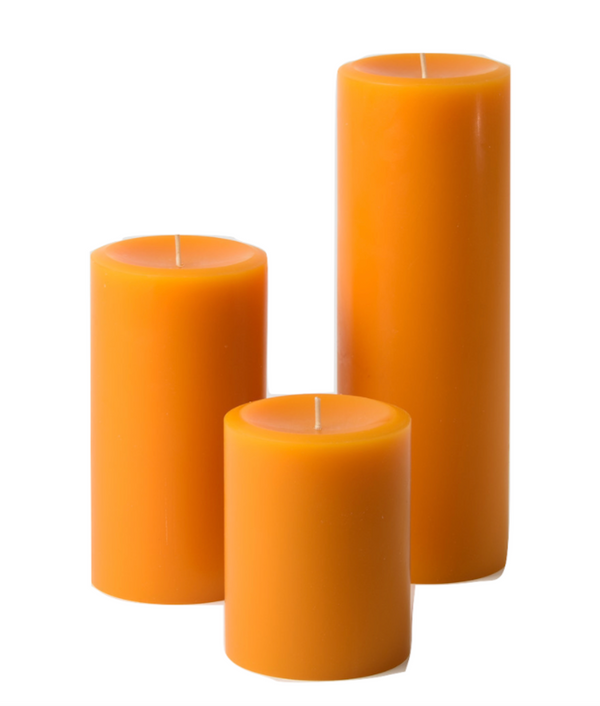 3" Pillar Candle Set - Orange