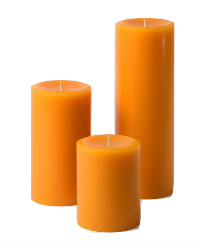 3" Pillar Candle Set - Orange