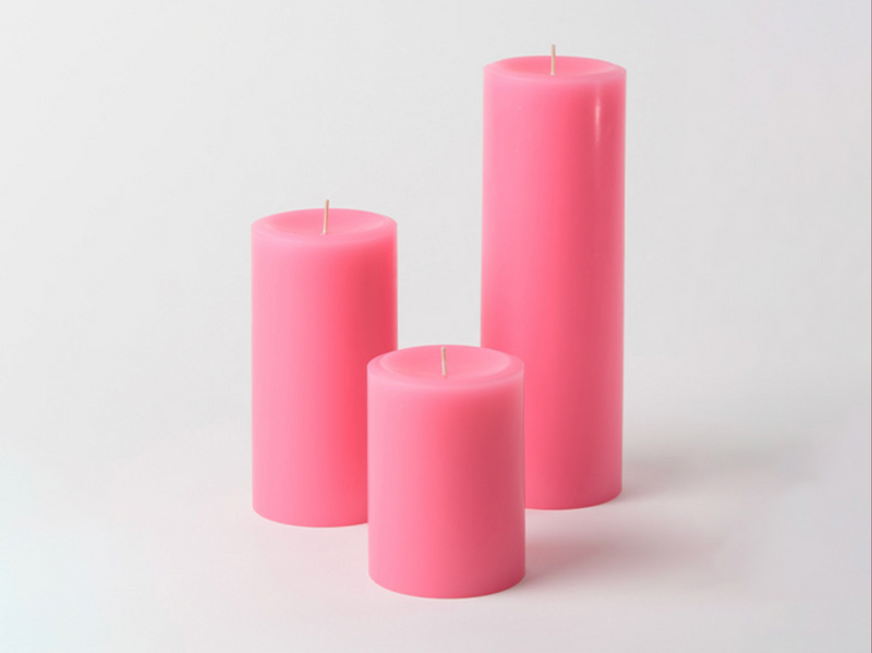 3" Pillar Candle Set - Pink