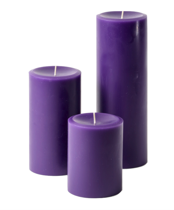 3" Pillar Candle Set - Purple
