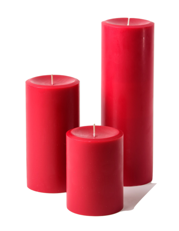 3" Pillar Candle Set - Red