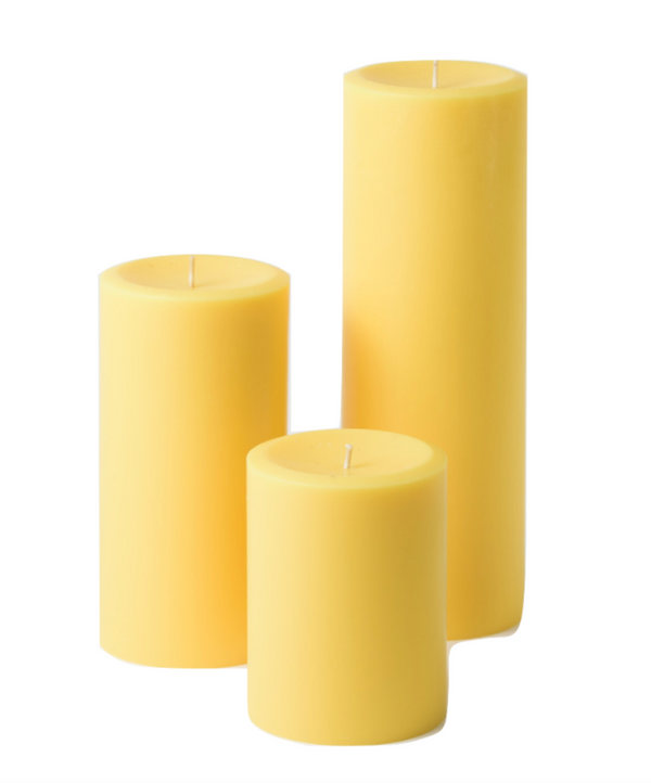 3" Pillar Candle Set - Yellow